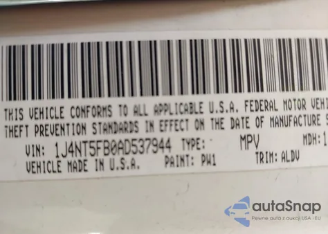 2010 Jeep Compass Limited z USA, uszkodzony, nr VIN 1J4NT5FB0AD537944